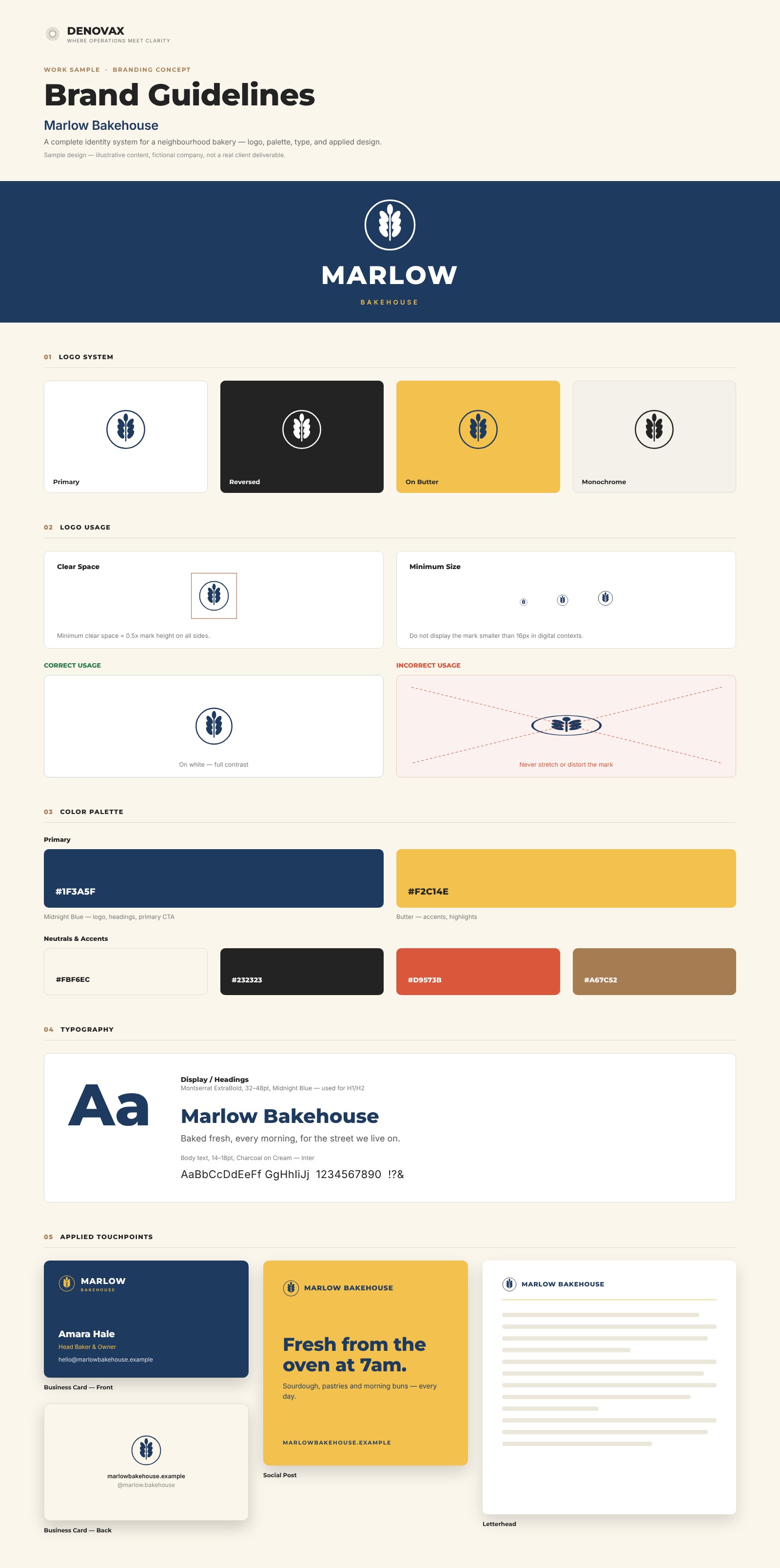 Brand Identity Kit — Marlow Bakehouse