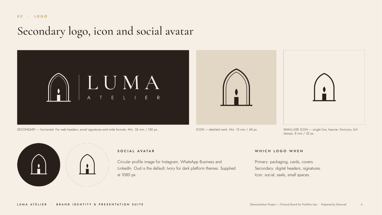 Luma Atelier — Brand Identity & Presentation Suite — slide 4 of 13