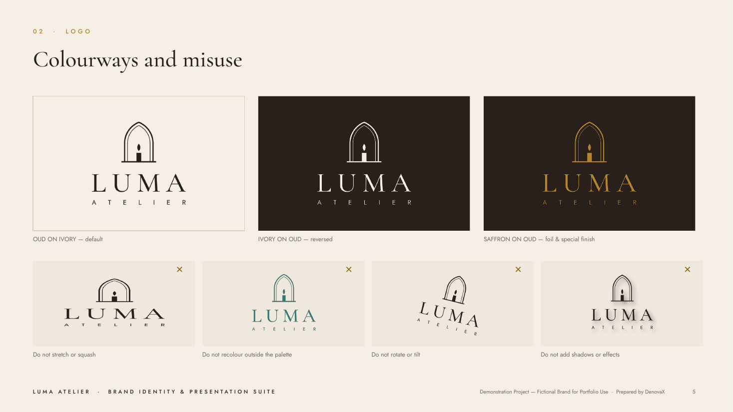 Luma Atelier — Brand Identity & Presentation Suite — slide 5 of 13