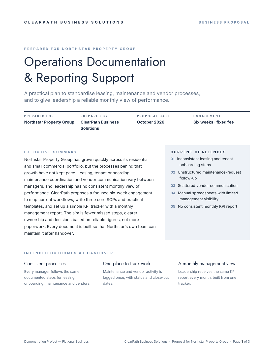 Operations Proposal sample