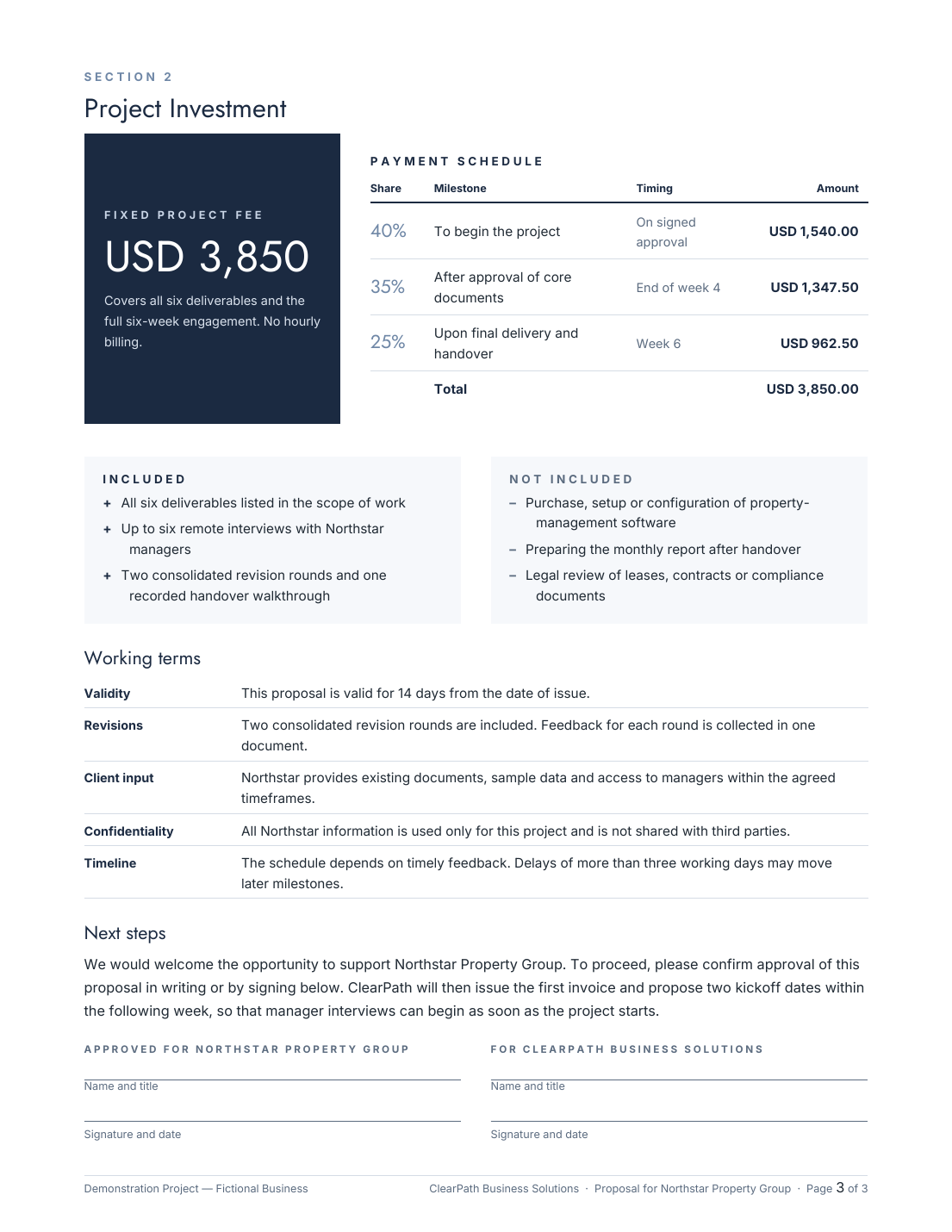 ClearPath Business Solutions — Operations Proposal — slide 3 of 3