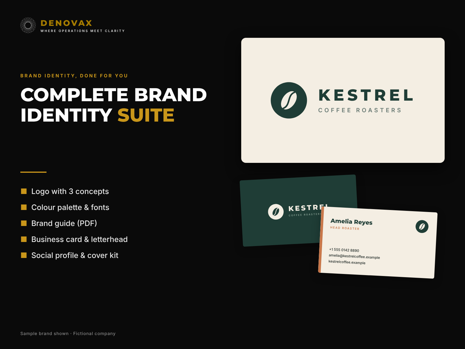 Kestrel Coffee Roasters — Complete Brand Identity Suite — slide 1 of 5