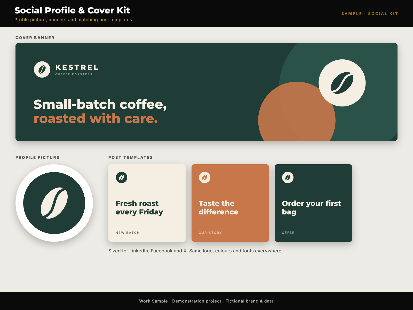Kestrel Coffee Roasters — Complete Brand Identity Suite — slide 2 of 5
