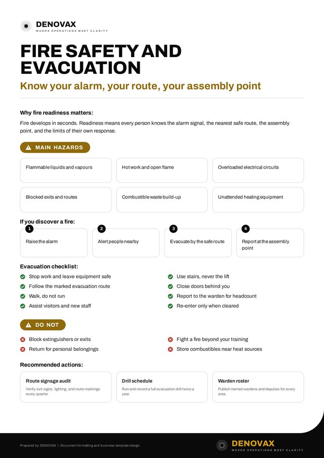 Fire Safety and Evacuation
